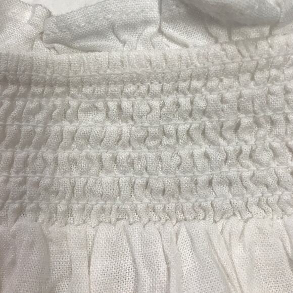 Old Navy White Ruffled Keyhole Neckline Long Sleeve Women Blouse L - Picture 5 of 5